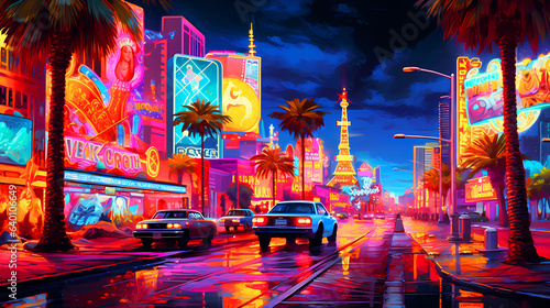 Illustration of a beautiful view of Las Vegas, USA