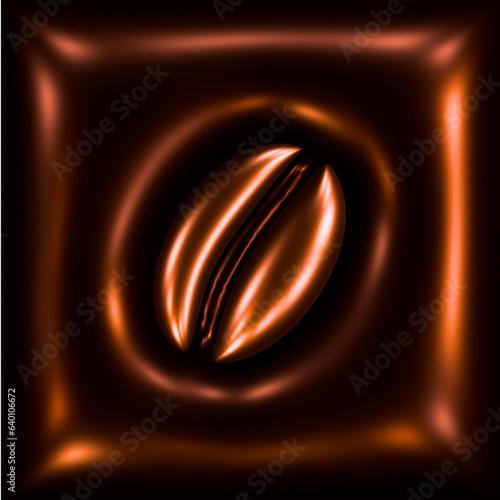 Background with coffee bean in 3D effect 