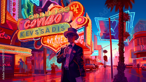 Illustration of a beautiful view of Las Vegas, USA