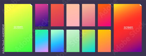 Soft pastel gradient smooth and vibrant color background set for devices, pc and modern smartphone screen soft pastel color backgrounds vector ux and ui design illustration
