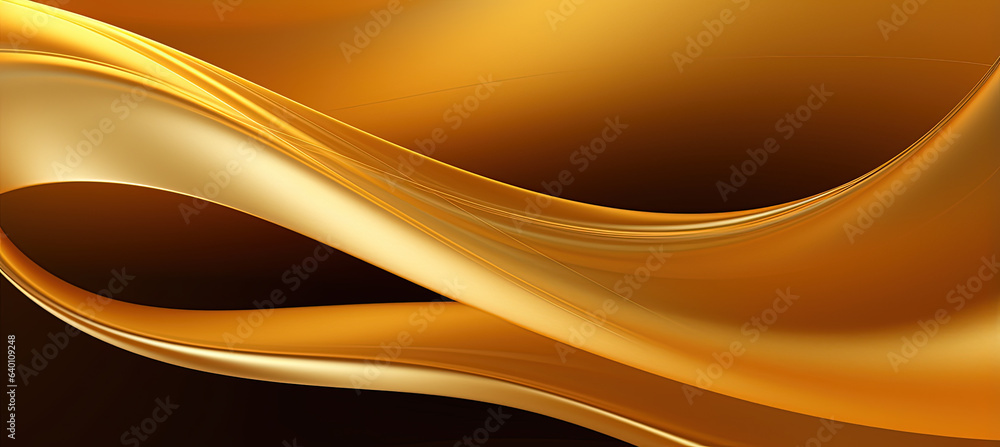 Fototapeta premium Golden Silk Waves: Luxurious Abstract Liquid Gold Background