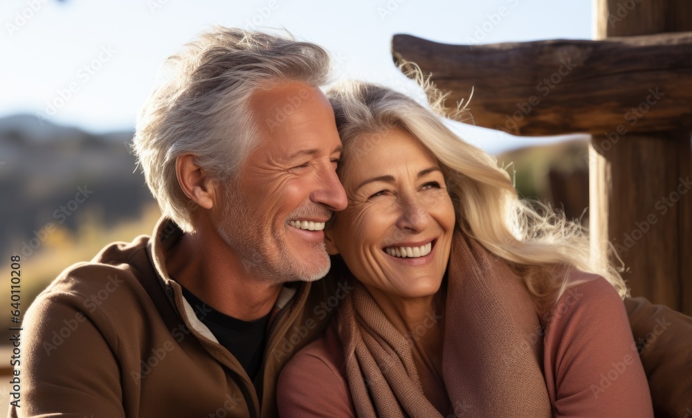 Portrait of a smiling middle-aged couple outdoors