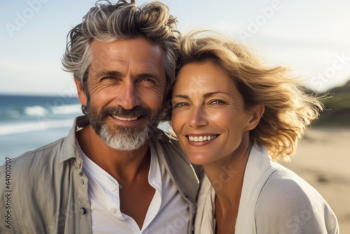 Portrait of a smiling middle-aged couple outdoors