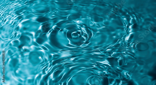 Abstract background of blue water drops from splash.