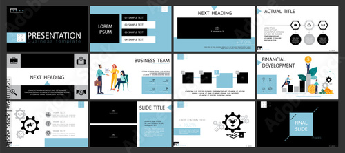 Graphic Design Project Presentation, powerpoint. Infographic Slide Template. For use in Flyer, SEO. Webinar Landing Page Template, Website Design, Banner. A team of people creates a business, teamwork