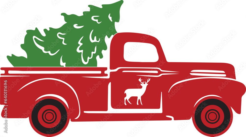 Christmas Truck SVG, Red Truck SVG, Merry Christmas svg, Red Truck and