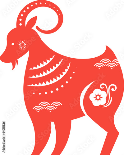 Red goat - Chinese zodiac symbol