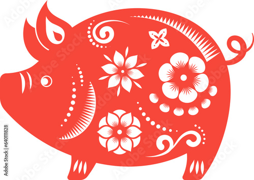 Red pig - Chinese zodiac symbol