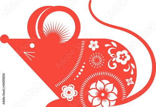 Red mouse / rat - Chinese zodiac symbol