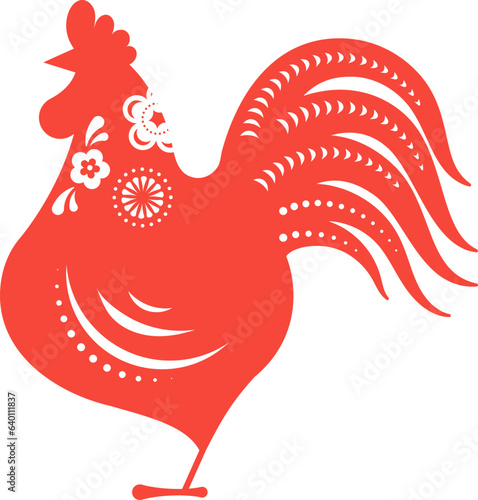 Red rooster - Chinese zodiac symbol