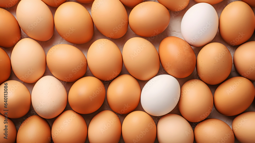 Fresh chicken eggs background. Top view Fresh chicken eggs background. Top view