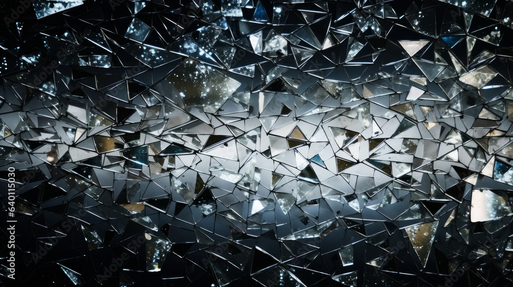 Mosaic of shattered mirrors reflecting stars | generative ai Mosaic of shattered mirrors reflecting stars | generative ai