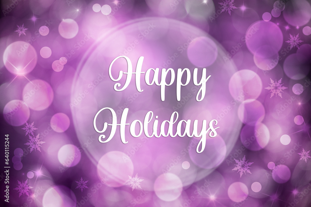 Purple Christmas Background, Shiny With Text Happy Holidays