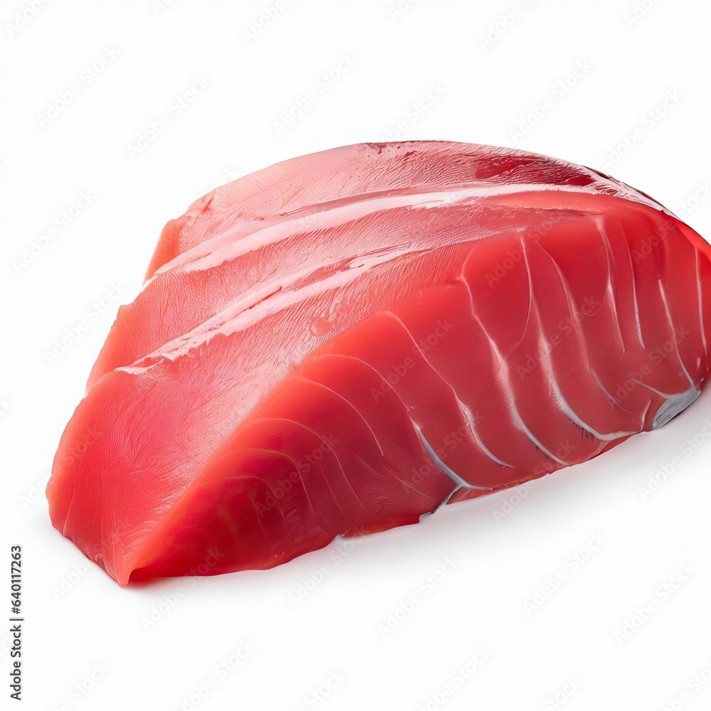 a raw tuna with a silver strip on the bottom Generative AI
