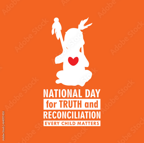 National Day of Truth and Reconciliation. 30th September. Orange Shirt Day logo design. Vector Illustration.
