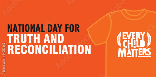 National Day of Truth and Reconciliation. 30th September. Orange Shirt Day logo design. Vector Illustration.