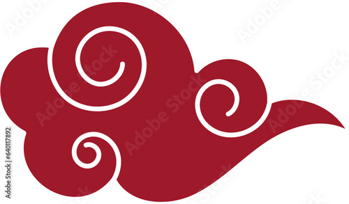 Red oriental Chinese cloud design element