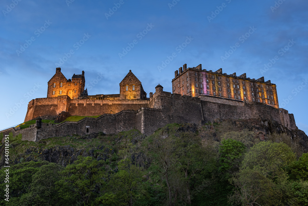 Edinburgh Castle At Dusk In Edinburgh, Scotland