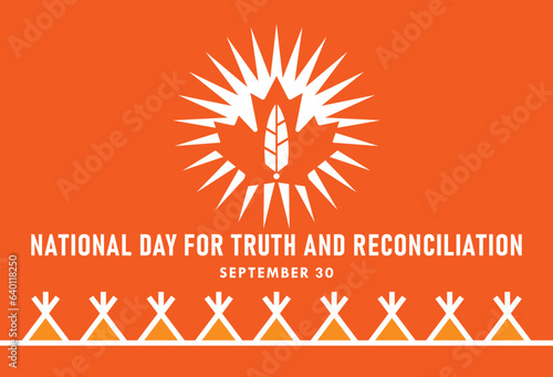 National Day of Truth and Reconciliation. 30th September. Orange Shirt Day logo design. Vector Illustration.