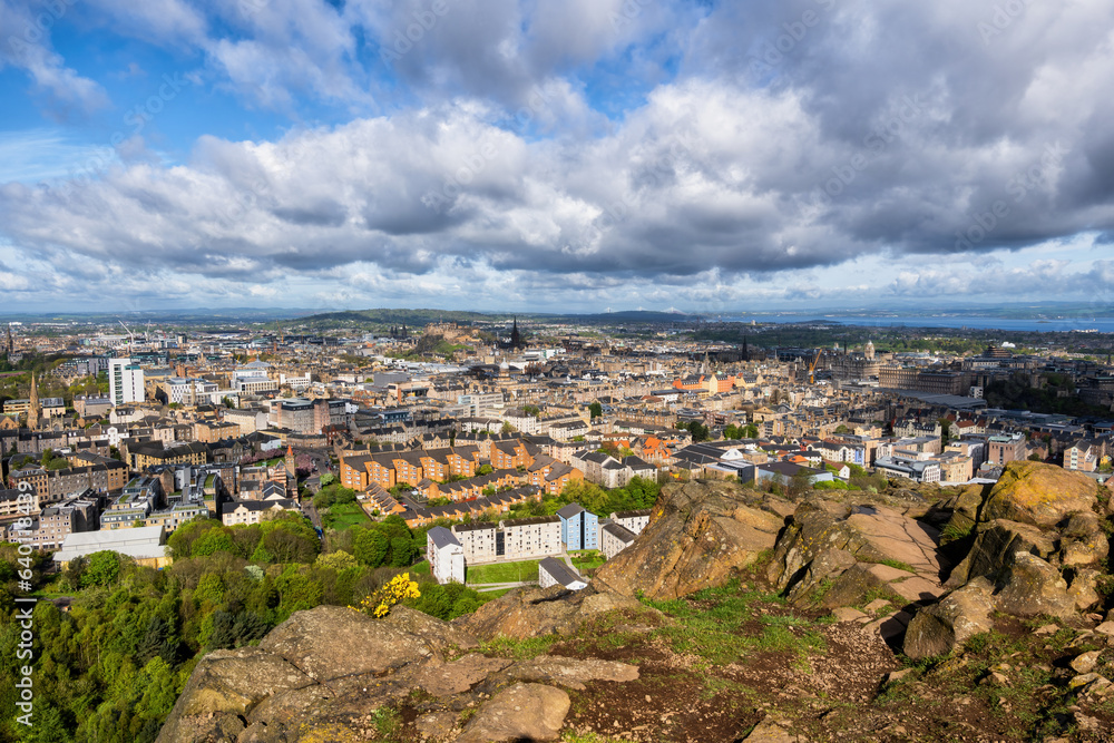 City Of Edinburgh From Above In Scotland