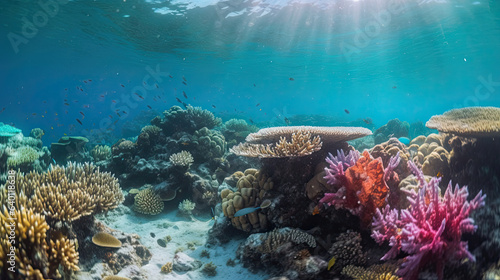 Vibrant underwater coral reef