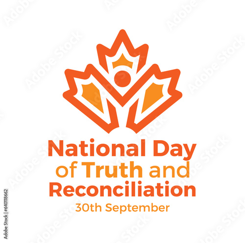 National Day of Truth and Reconciliation. 30th September. Orange Shirt Day logo design. Vector Illustration.