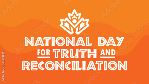 National Day of Truth and Reconciliation. 30th September. Orange Shirt Day logo design. Vector Illustration.