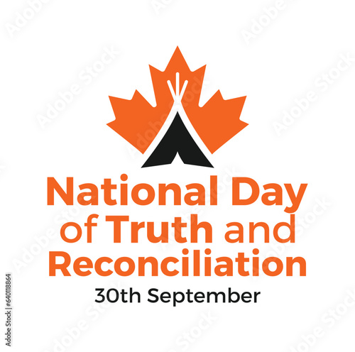 National Day of Truth and Reconciliation. 30th September. Orange Shirt Day logo design. Vector Illustration.