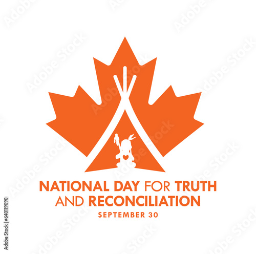 National Day of Truth and Reconciliation. 30th September. Orange Shirt Day logo design. Vector Illustration.