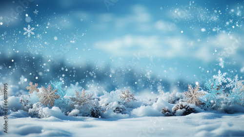 Christmas background with snowflakes © Tn