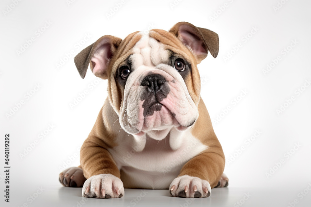 Fototapeta premium A Bulldog Dog isolated on white plain background