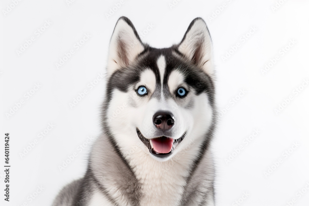 A cute little Siberian Husky Dog isolated on white plain background A cute little Siberian Husky Dog isolated on white plain background