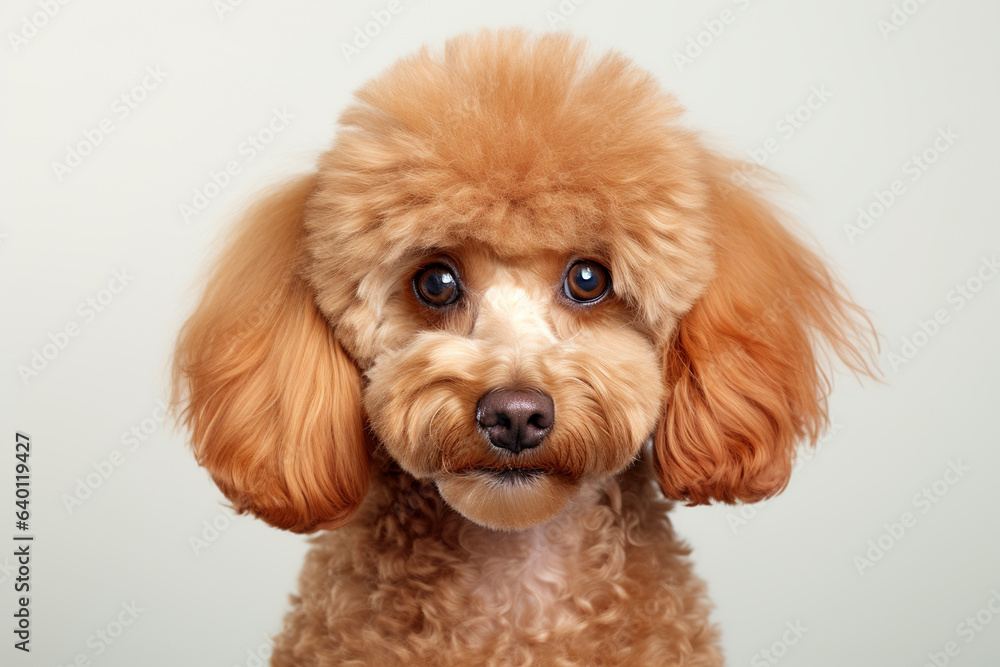 A cute little Poodles Dog isolated on white plain background A cute little Poodles Dog isolated on white plain background