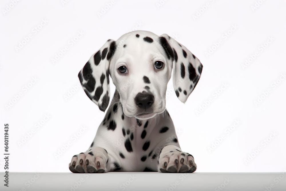 A Dalmatians Dog isolated on white plain background