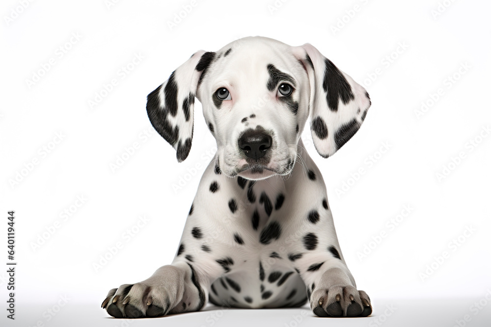A Dalmatians Dog isolated on white plain background