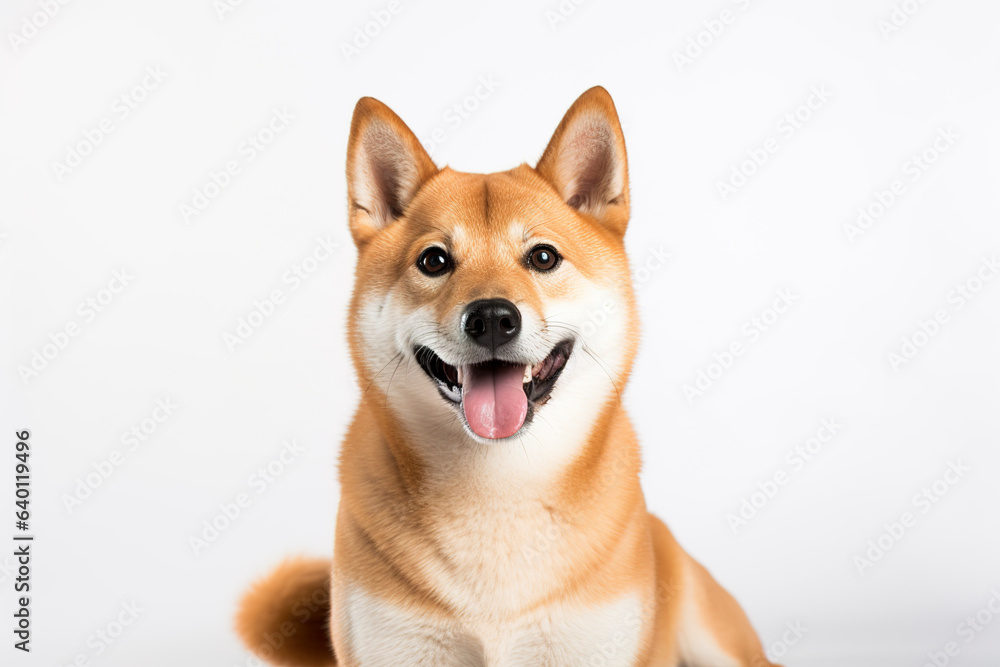Fototapeta premium A Shiba Inu Dog isolated on white plain background
