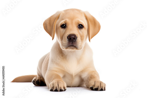 A cute little Labrador Retriever Dog isolated on white plain background