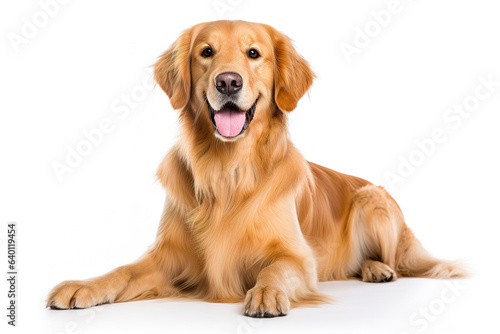 A Golden Retrievers Dog isolated on white plain background © Elaine