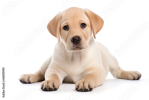 A little Labrador Retriever Dog isolated on white plain background