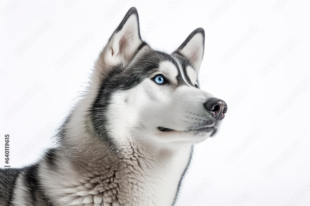 A Siberian Husky Dog isolated on white plain background A Siberian Husky Dog isolated on white plain background