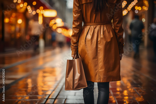 Beautiful young woman with shopping bags in the city