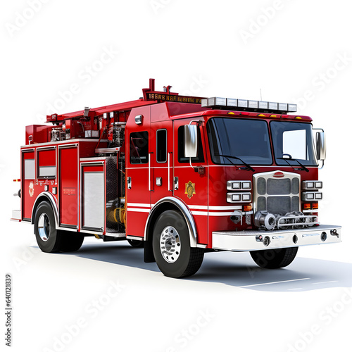 fire truck isolated on white background 