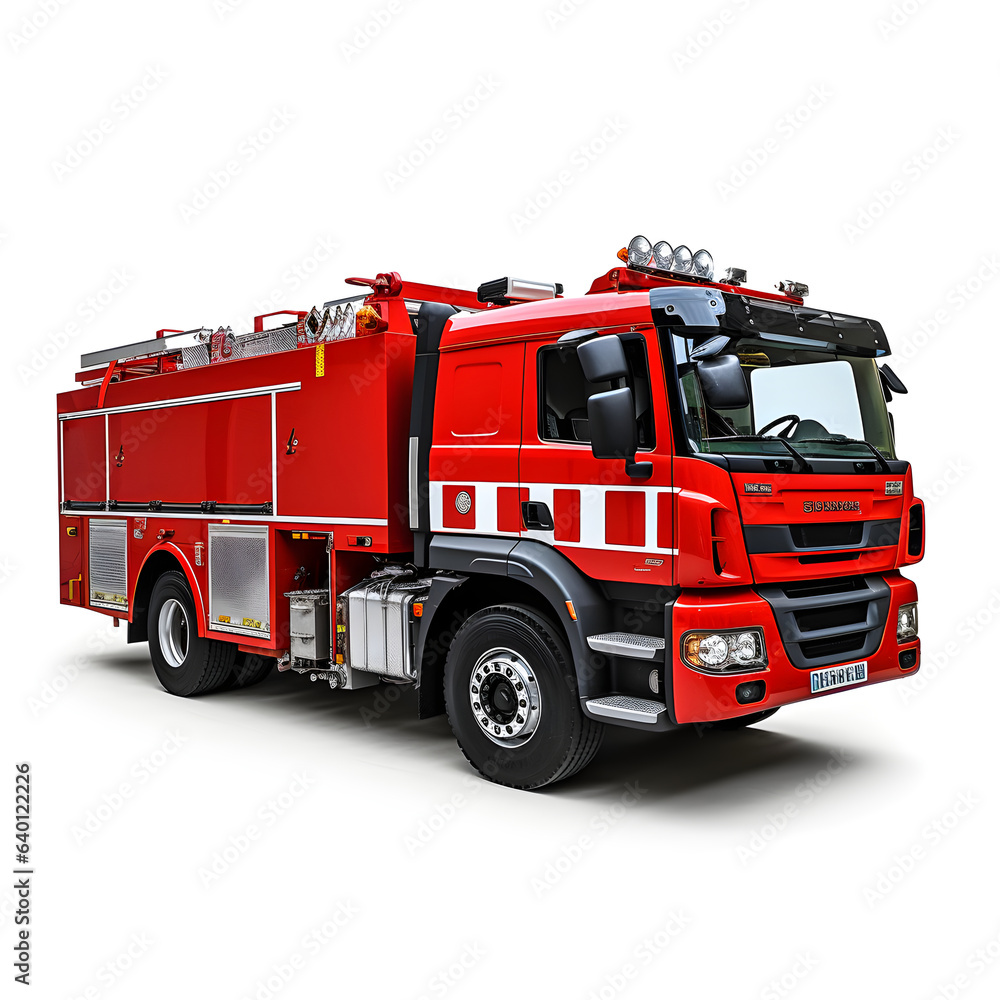 fire truck isolated on white background 