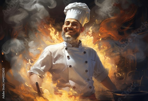Portrait of a laughing chef