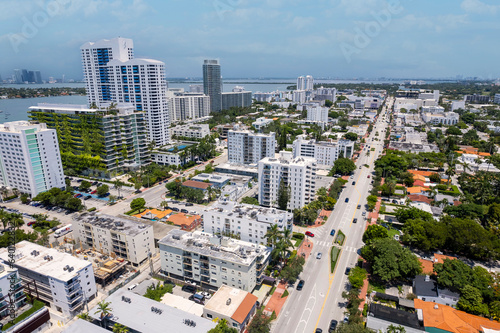 Miami Beach, Florida, USA - View of Alton Road and West Miami Beach Skyline from 12th street onwards. © Mdv Edwards