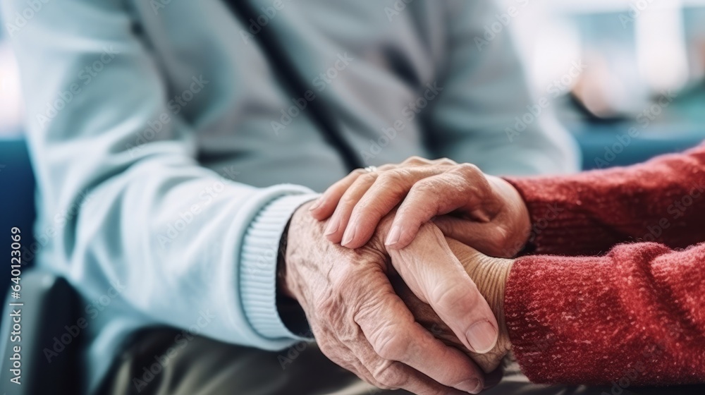 Happy Elderly Couple in Hospital Generative AI