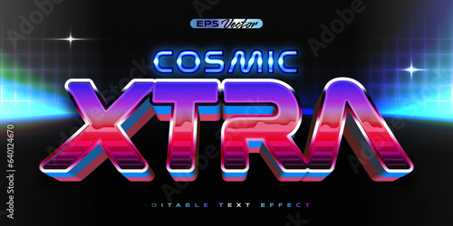 Retro shiny Y2K editable text effect cosmic xtra