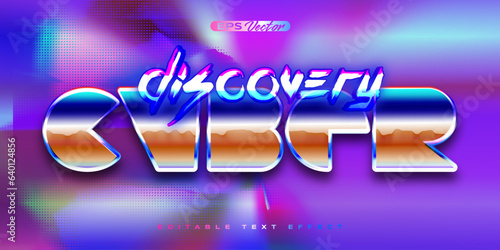 Retro shiny Y2K editable text effect discovery cyber