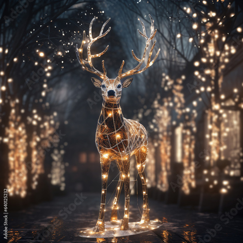  glowing deer in the forest