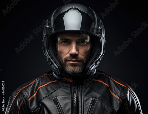 Biker in a modern helmet © cherezoff